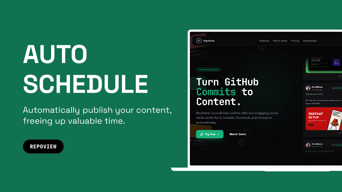 RepoView – GitHub Commits to Content